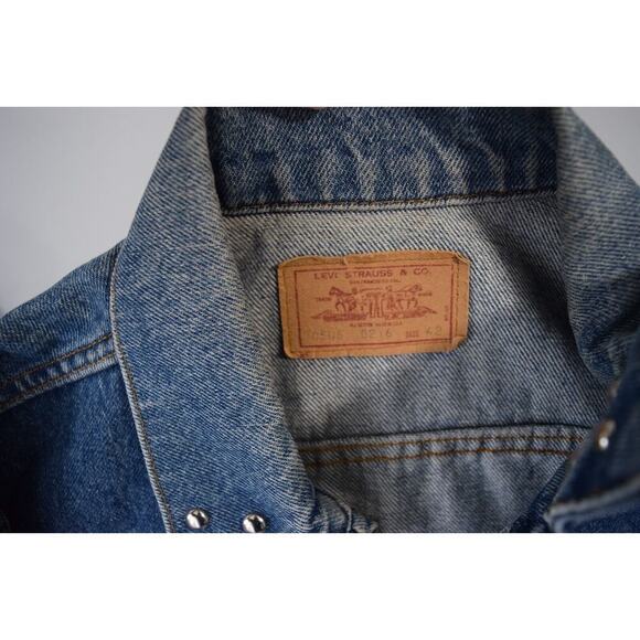 Vtg Levi's 70506-0216 Jean Jacket 42 Studs Custom Indian Native Horse Paint - Picture 6 of 10